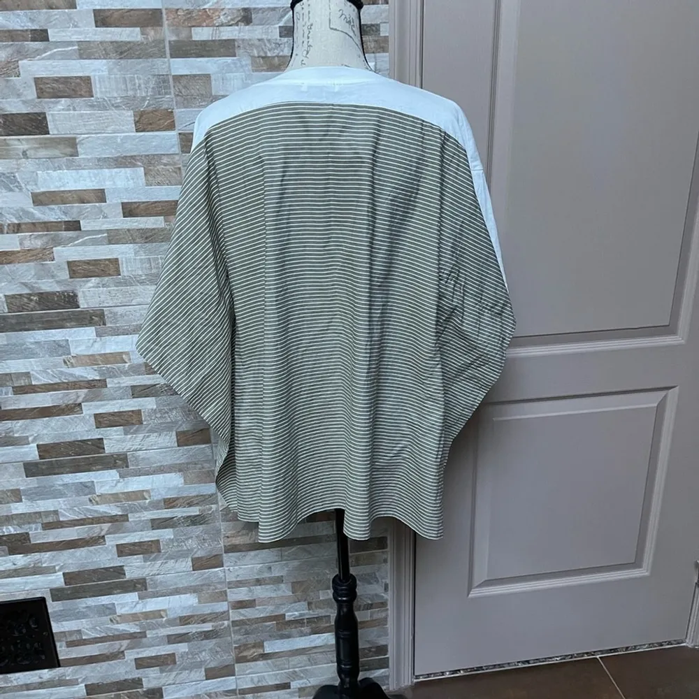 zara women white cotton tunic t-shirt London Sz L - Image 9