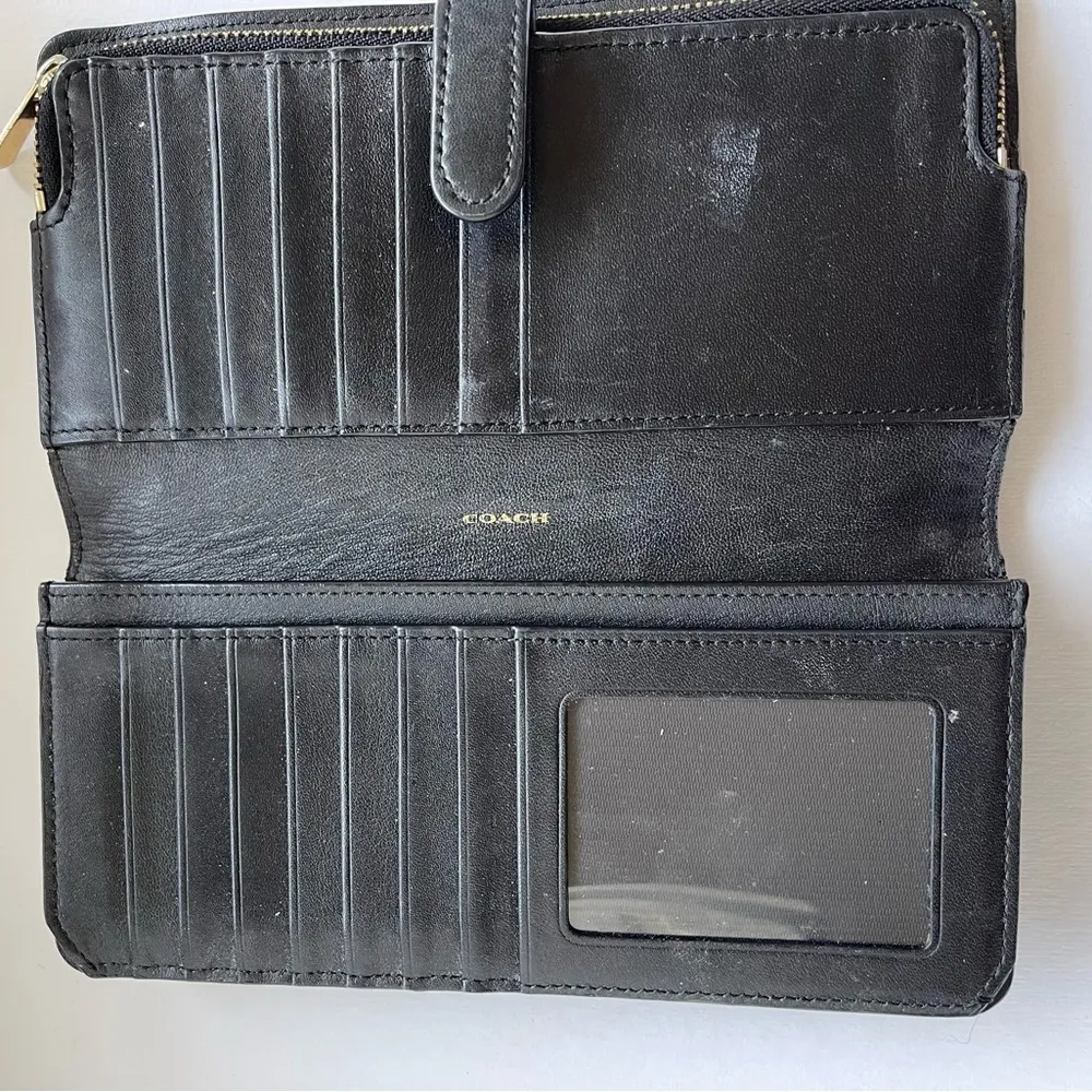 COACH Black leather skinny wallet - Image 6