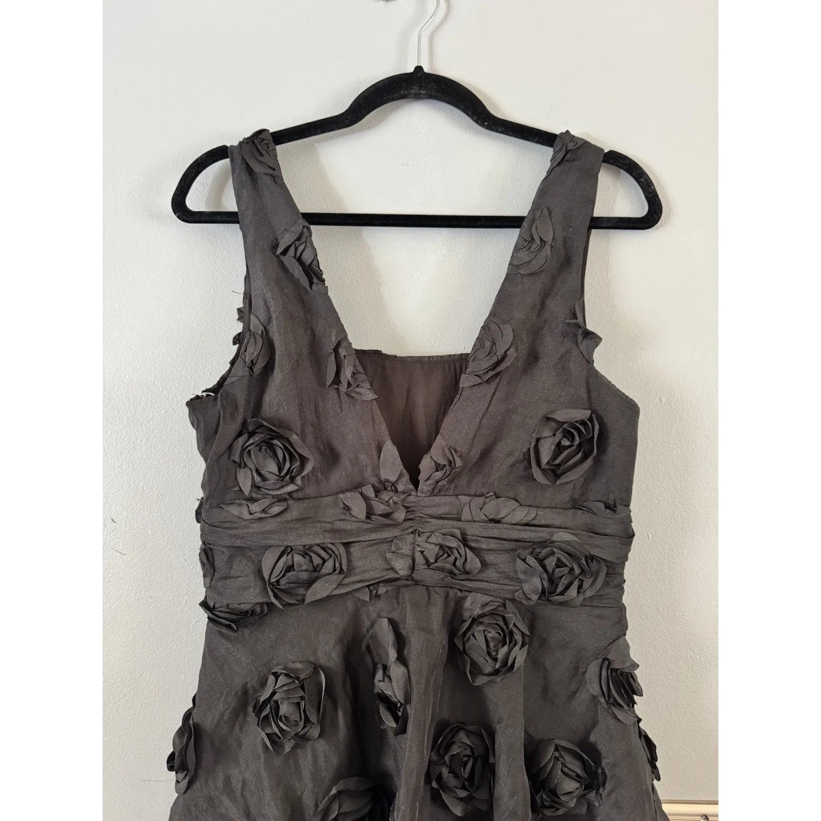 NWOT Lulus Exceptional Entrance Black Sleeveless Tiered Rosette Midi Dress Small - Image 7