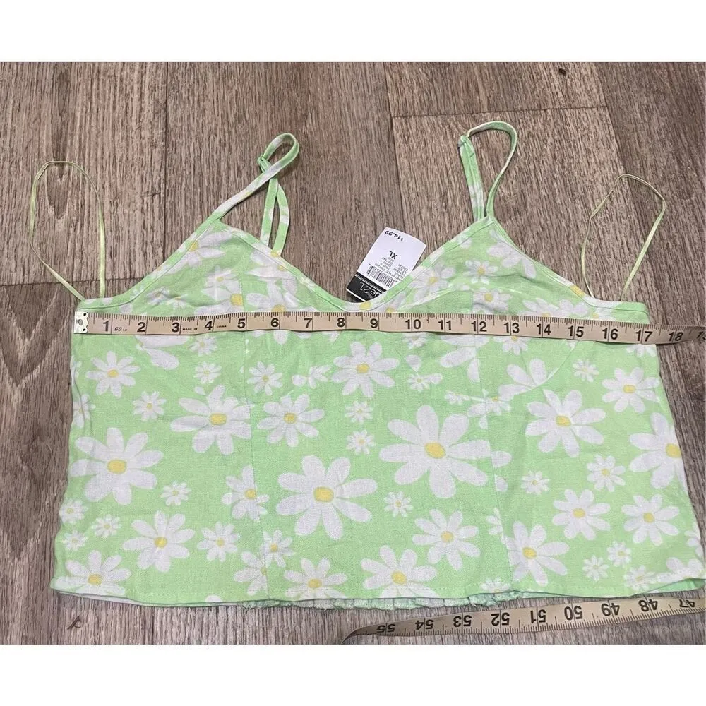 Rue 21 Crop Green and White Flower Tank XL New - Image 4