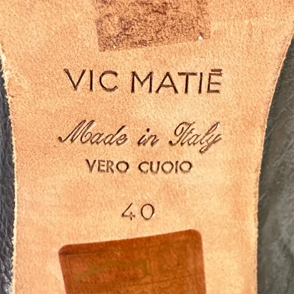 Vic Matie Women's Black Leather Lace - Image 10