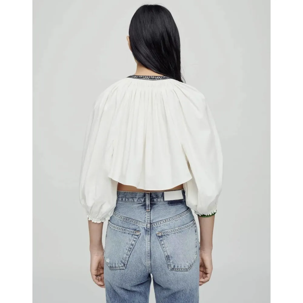 RE/DONE LEVIS Victorian Cut Off Blouse‎ - Image 4