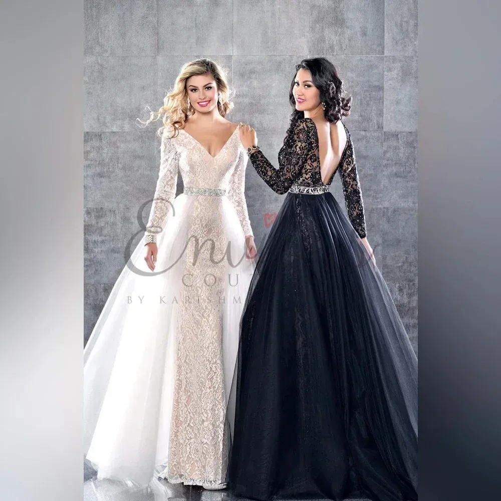 Envious Couture Prom by Karishma Collection ball gown/pageant dress size 16 White - Image 2