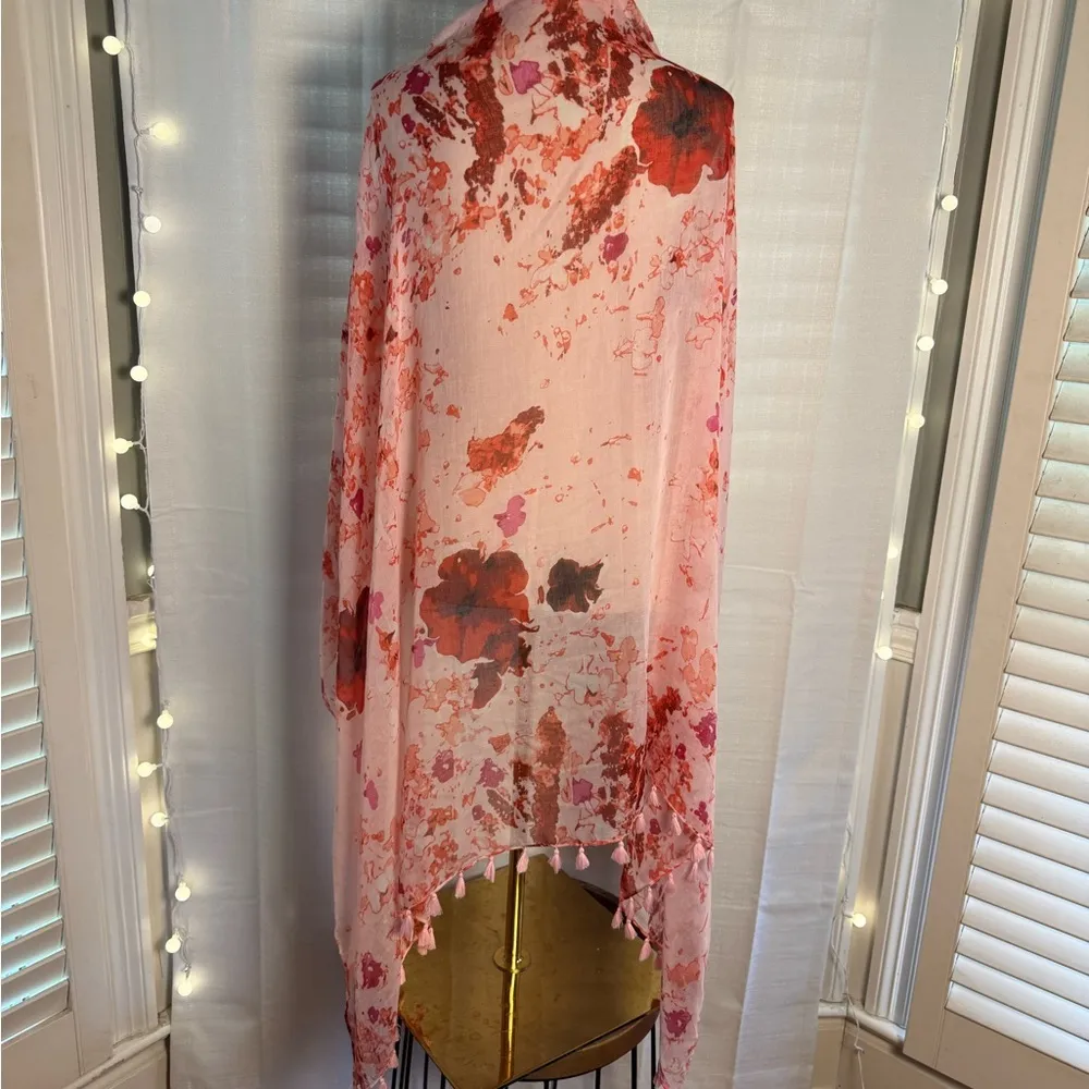 Peter Som Pink and Red Silk Scarf - Image 5