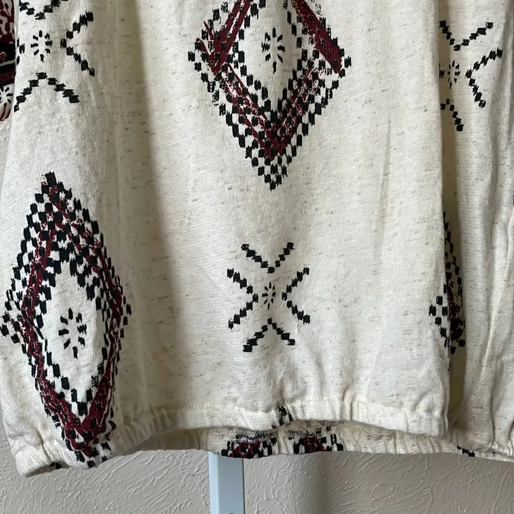 NWOT Lucky Brand Cora Aztec diamond cute wide sleeve jersey top - Image 5