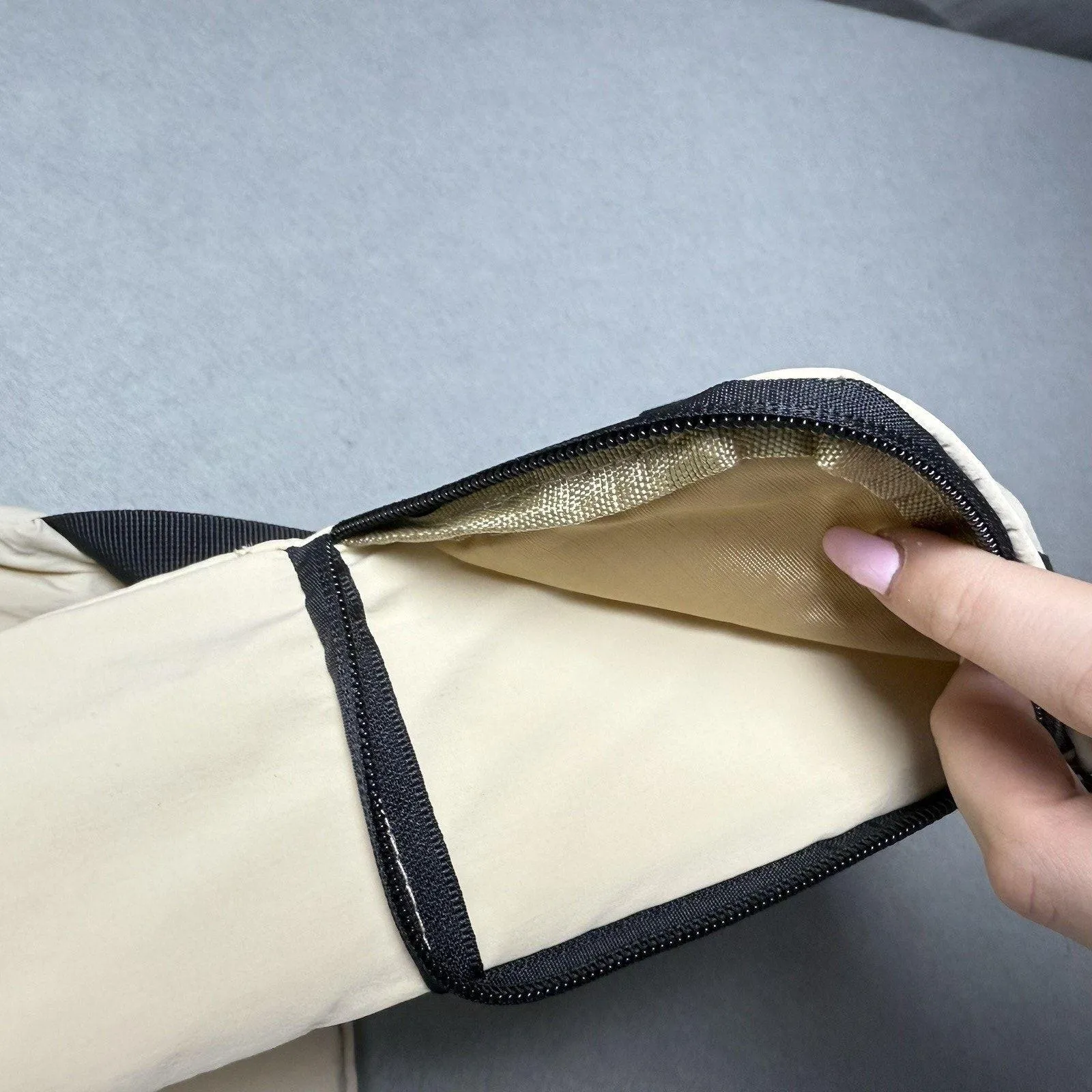 Free People Movement Women's Beige Adjustable Padded Strap Crossbody Sling Bag - Image 11