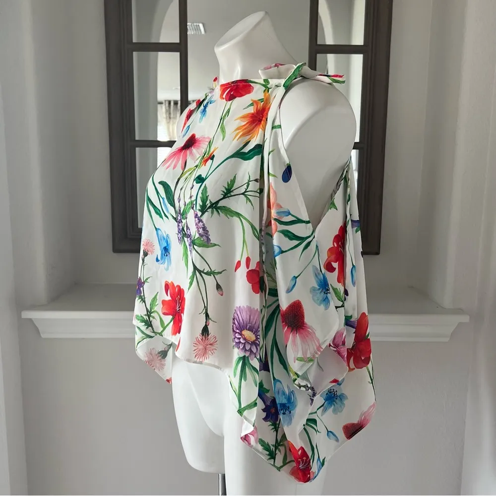 ASOS Cold Shoulder Garden Floral Blouse Size 10, New w/o Tag - Image 2