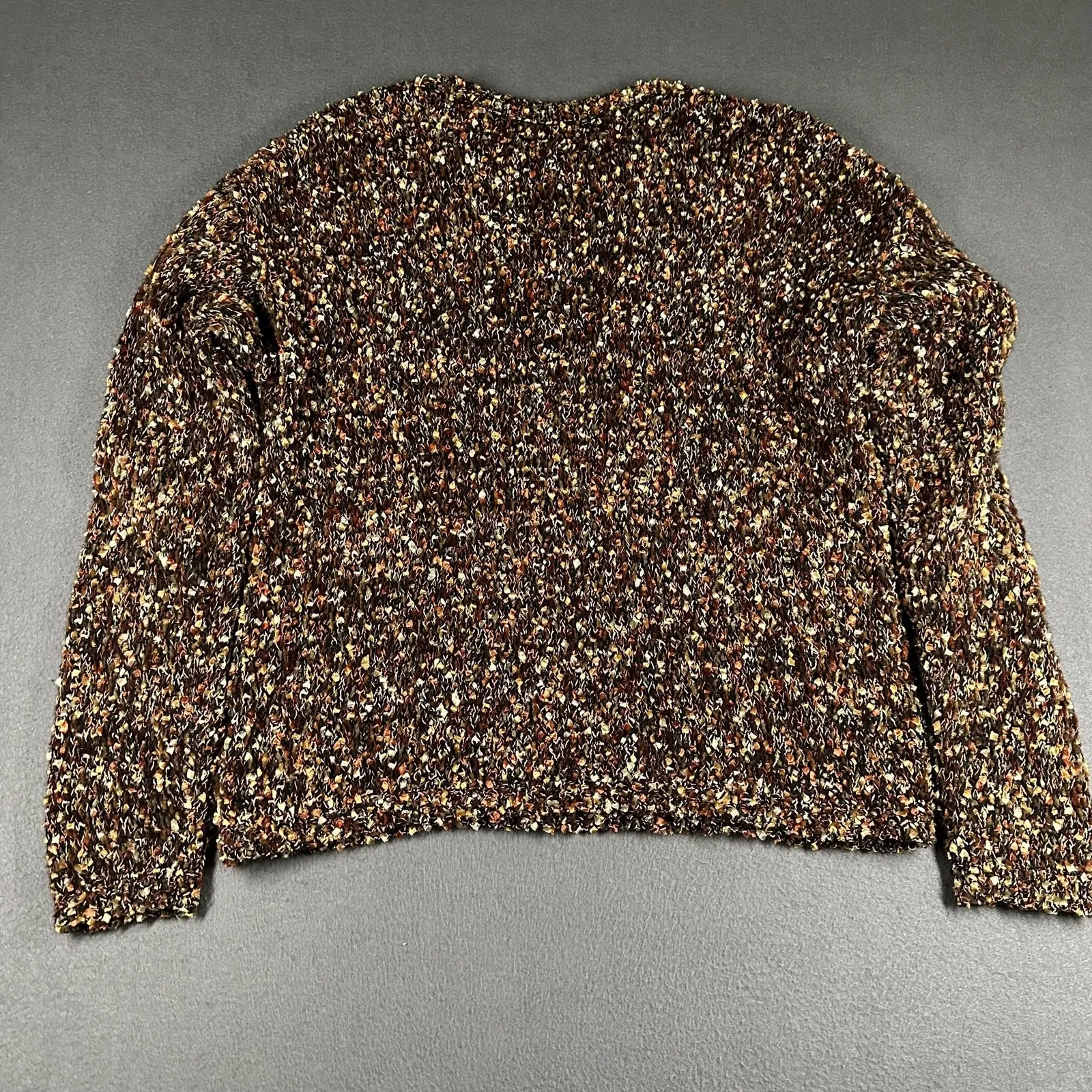 Vtg Northern Isles Sweater Womens L Multicolor Textured Knit Angora Wool Blend Brown Size L - Image 9
