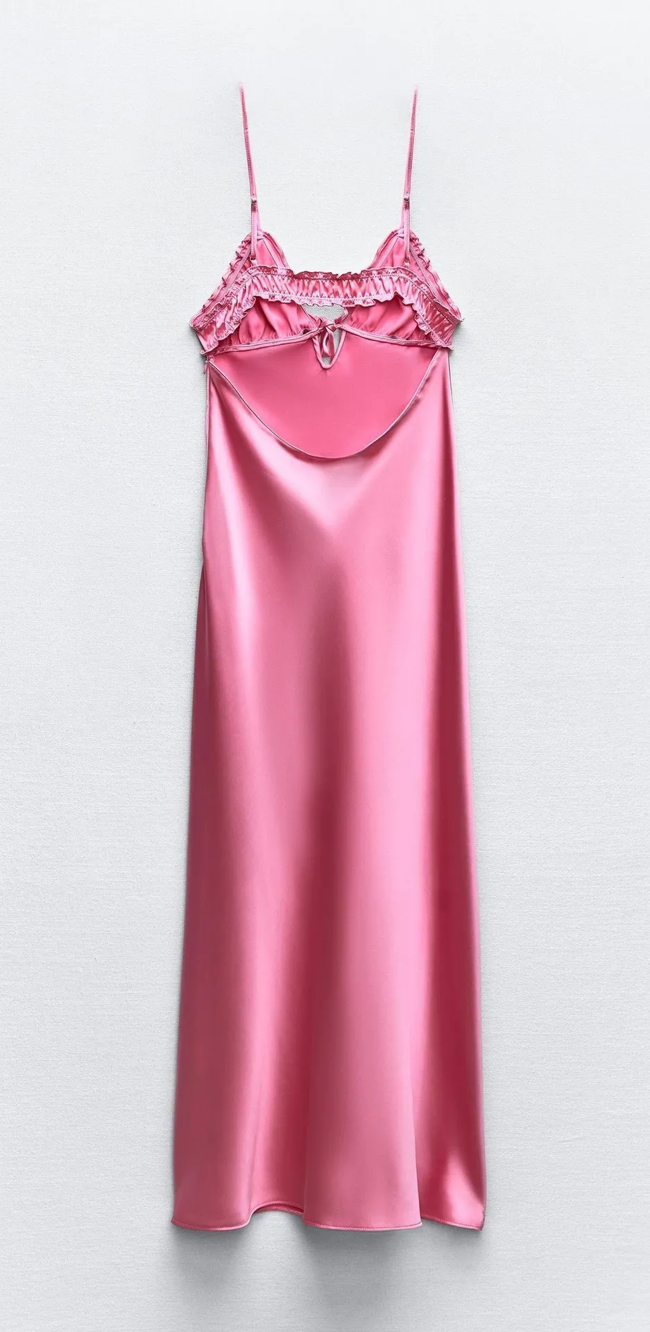 Zara maxi dress hot satin pink lingerie ruffled midi party Valentine’s date wedding  - Image 13