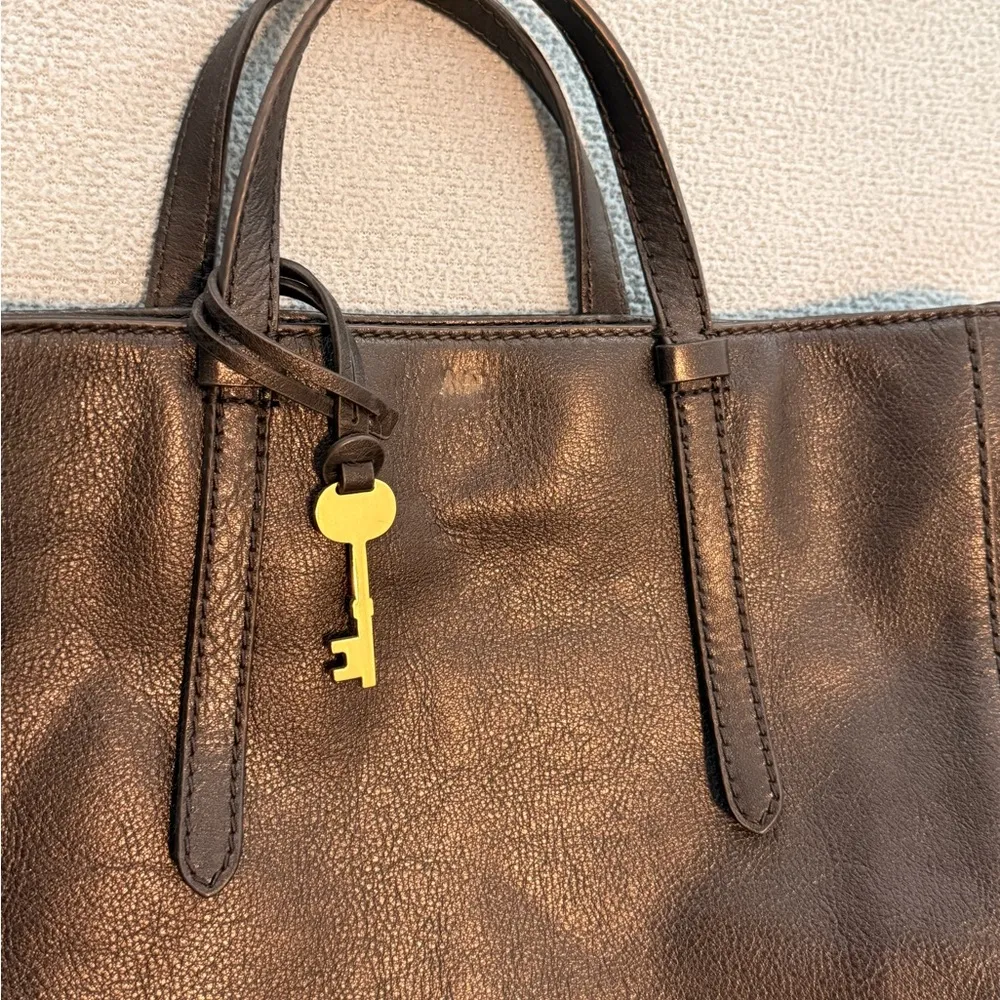 Fossil Black Leather Camilla Convertible Tote - Image 2