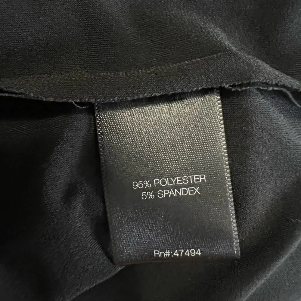 Norma Kamali Sleeveless Side Draped V Neck Faux Wrap Black Midi Dress NWT Size M - Image 12