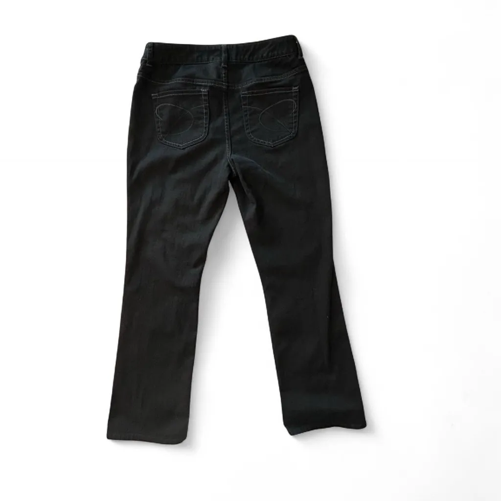 Used Chico’s Platinum Denim Black Straight Leg Jeans Women’s Size 0.5 - Image 2