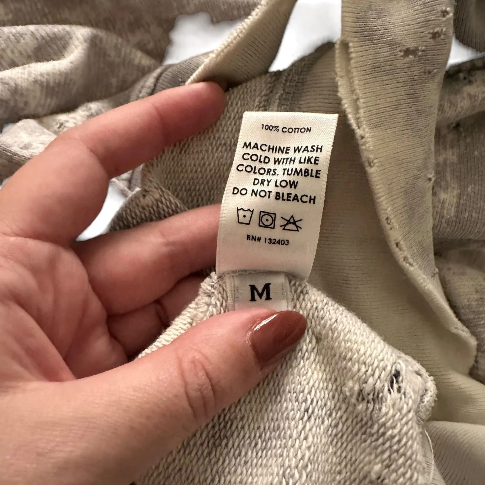 COTTON CITIZEN Tie Dye Distressed‎ Cropped Sweatshirt Medium - Image 5