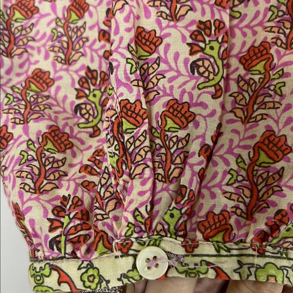 ZARA Crochet Trim Midi Dress Boho Long Sleeve Size XL Relaxed Fit Maxi - Image 7