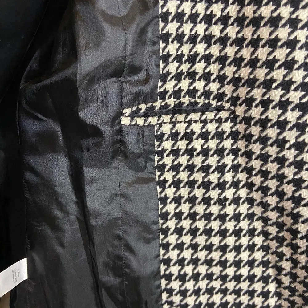 Pendleton Black White Houndstooth Blazer Wool Jacket Size 6 Virgin Lamb Wool - Image 4