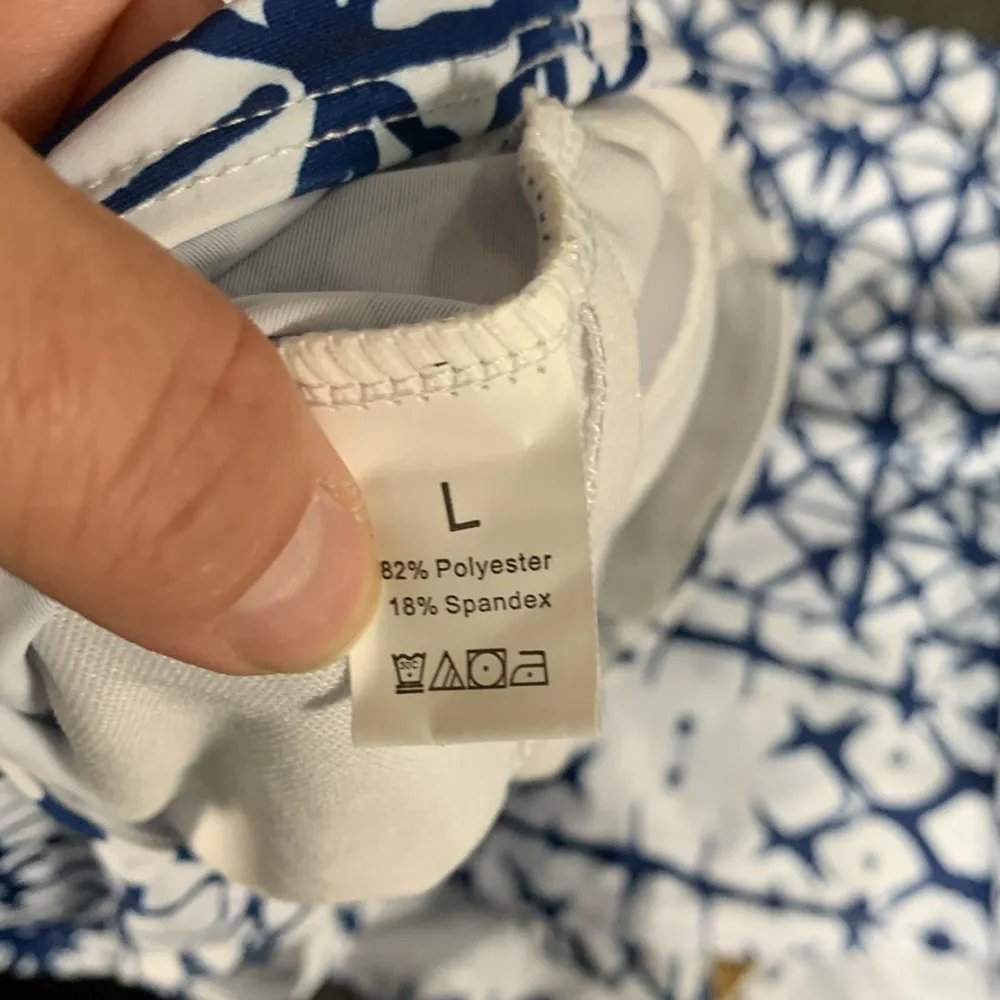 Two-Piece Blue & White Swimsuit Size L - Image 6