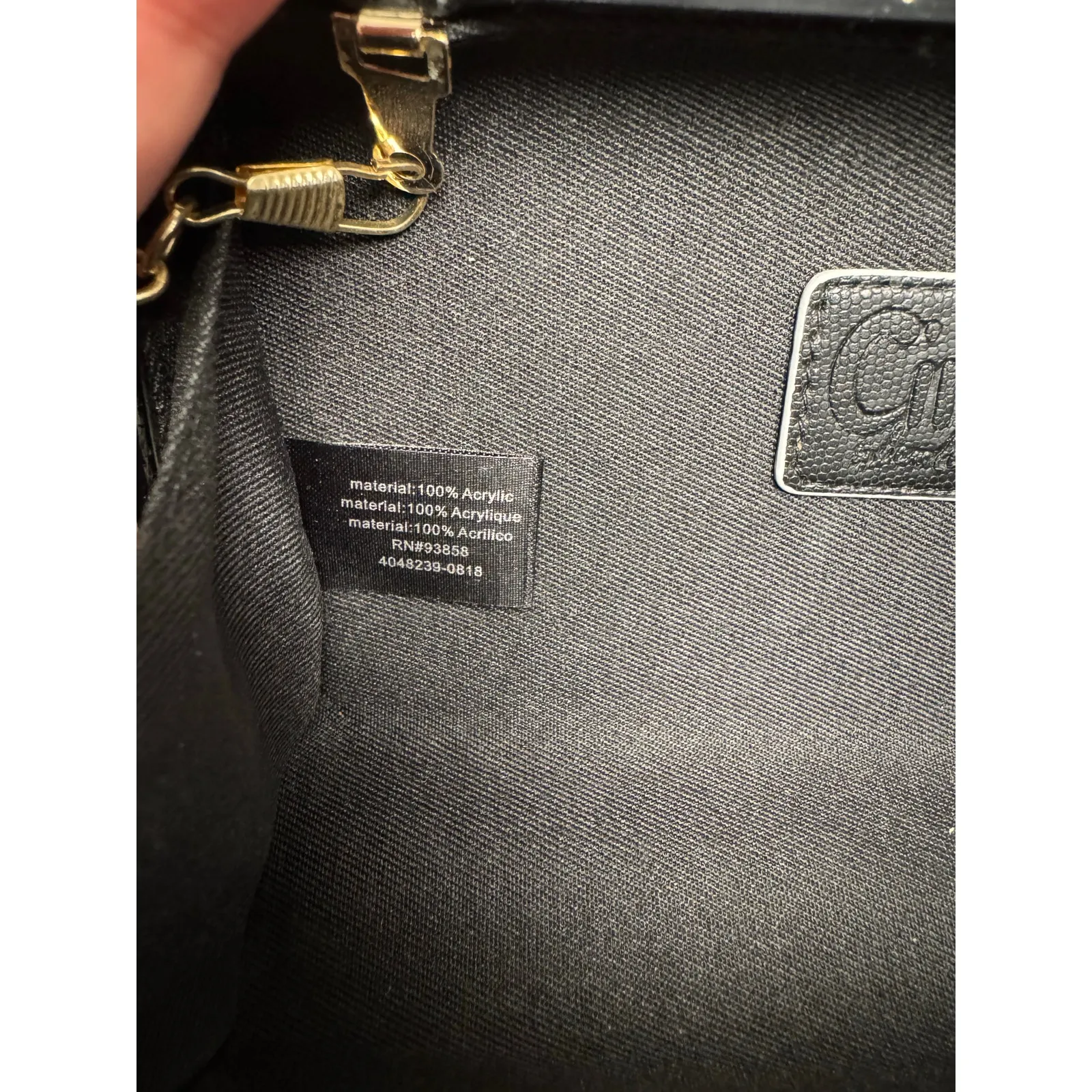 Circus Sam Edelmand Black Gold Star Celestial Acrylic Hard Shell Clutch Purse - Image 8