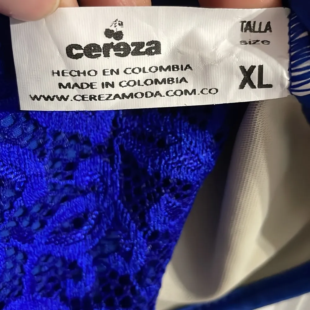 Body Shaper Faja Blouse Top Blue Lace Made in Colombia Body Control Size XL - Image 6