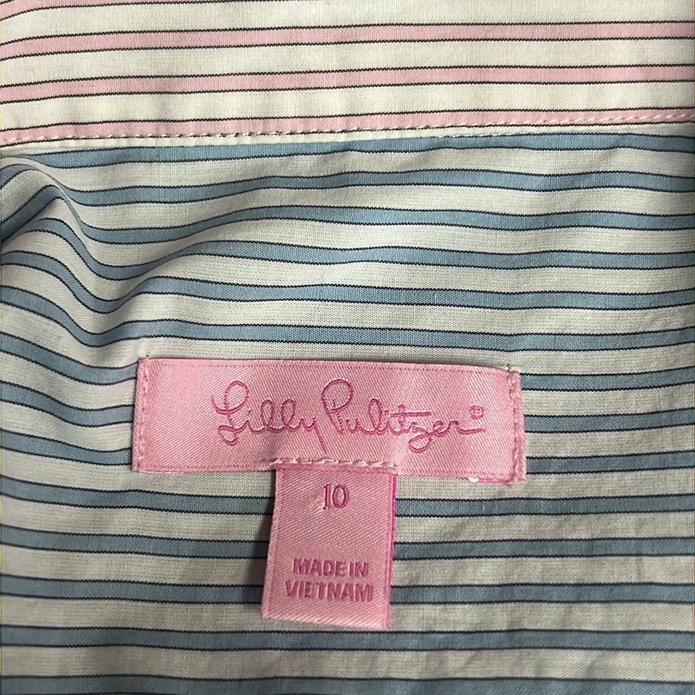 Lilly Pulitzer Striped Button Down Shirt - Image 8