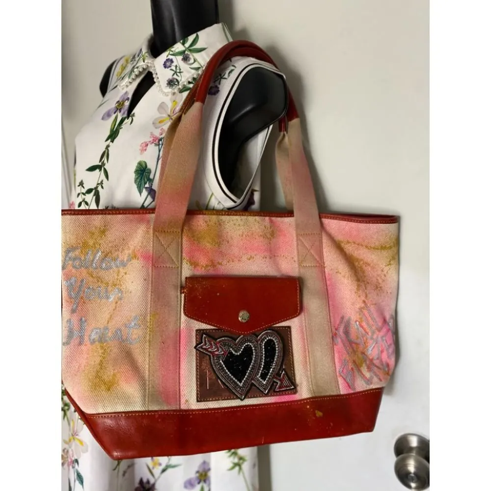 DOONEY & BOURKE Shoulder Bag Customized Pink Red - Image 5