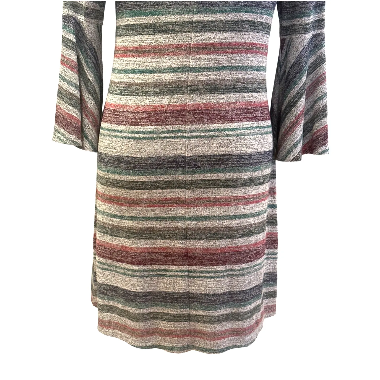 Market Spruce Women's Multi Color Stripped A Line Mini Dress 3/4 Bell Sleeve PS - Image 6