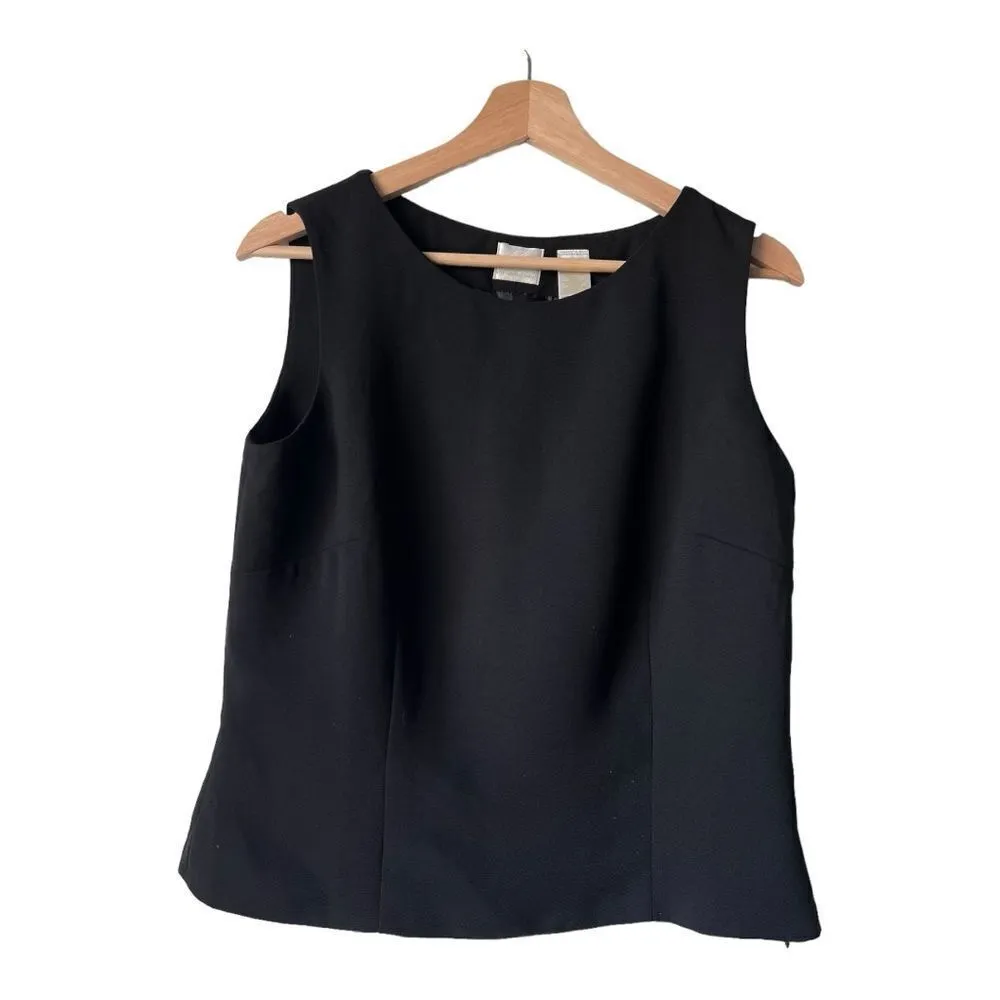 Women’s EMMA JAMES black blouse sleeveless tops blazer LIZ CLAIBORNE COMPANY 12. - Image 3