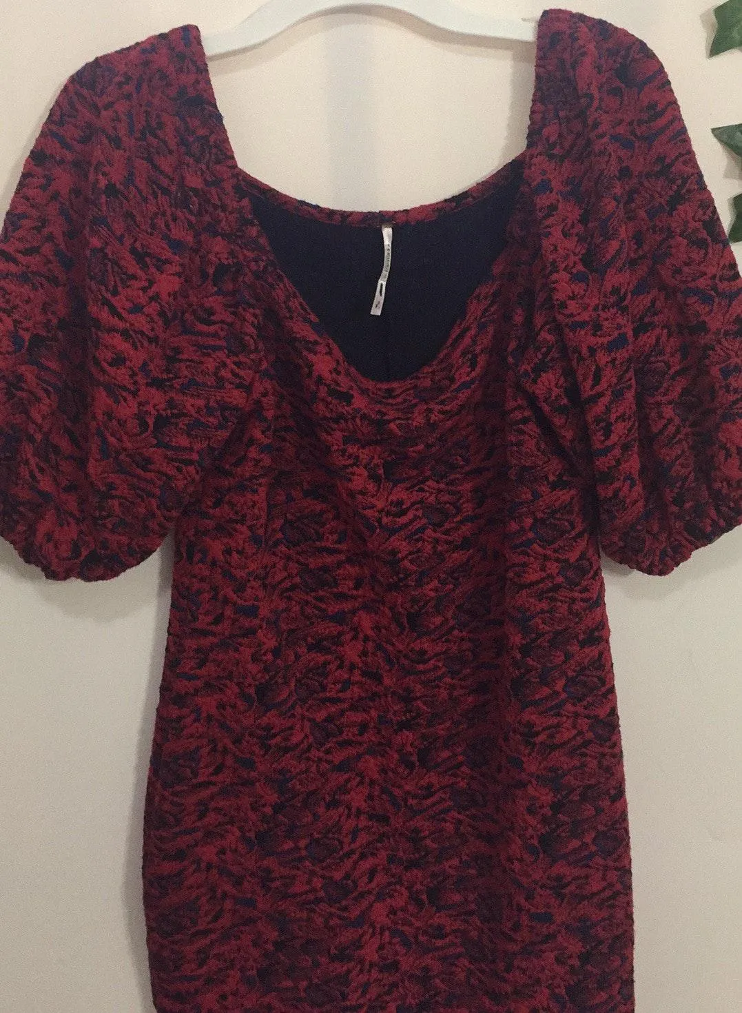 Red Sunset Puff Sleeve Mini Dress - Image 5