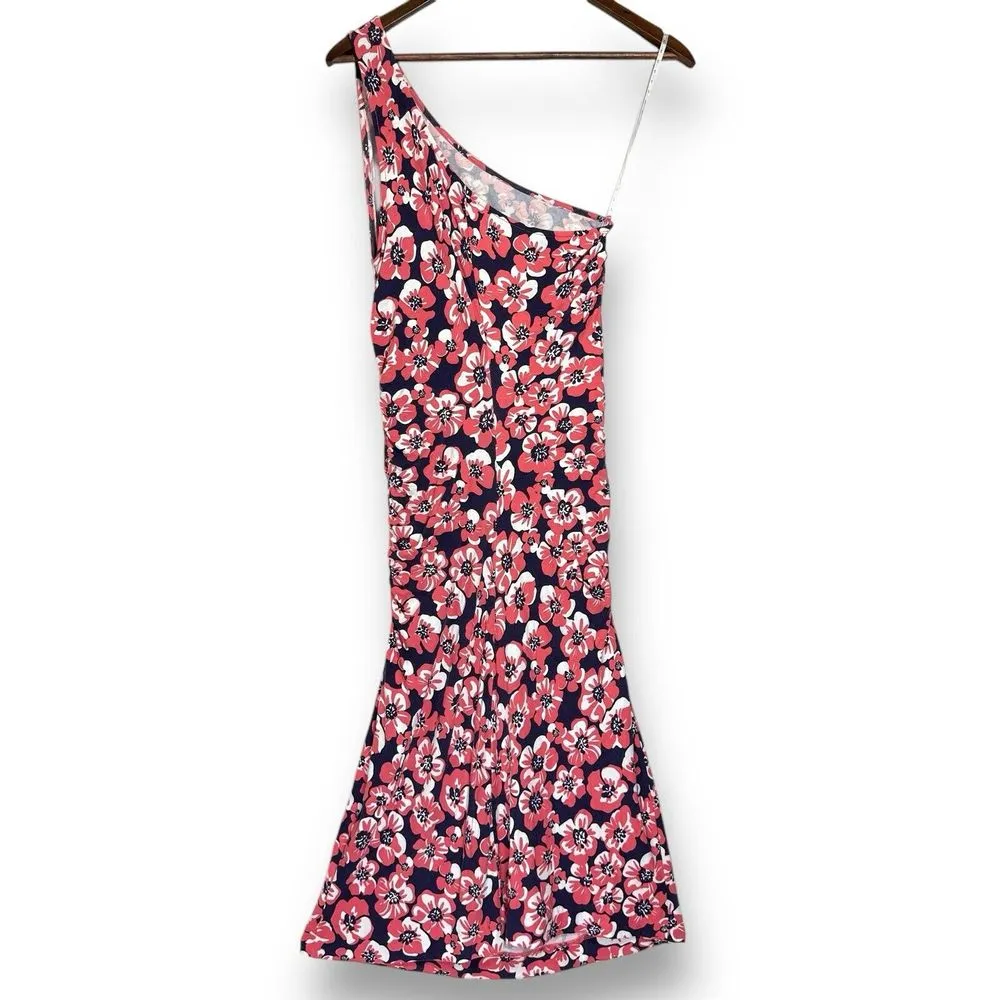 Lilly‎ Pulitzer Island Coral Build Me Up One Shoulder Ruched Dress | M | Stretch - Image 5