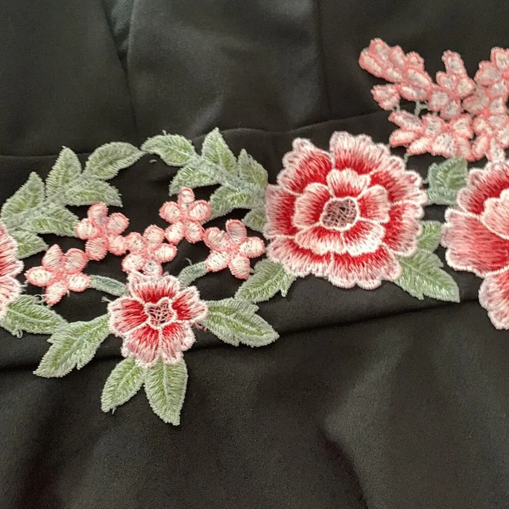 B Smart juniors 11 black floral embroidery mini dress babydoll prom dance hoco c - Image 6