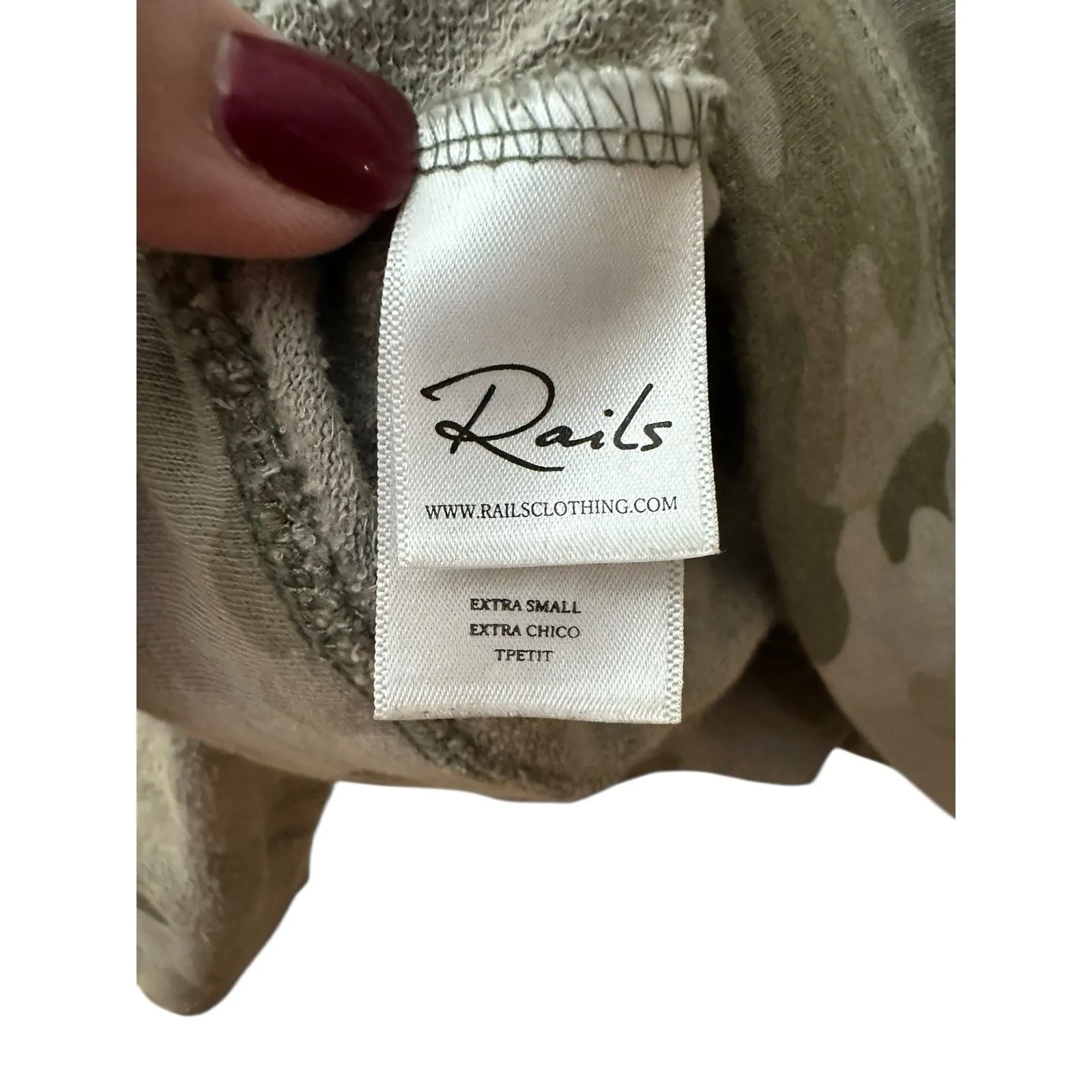 Rails Kelli Camo Sweatshirt Military Patch Detail Size XS Camouflage #A6-2 - Image 7