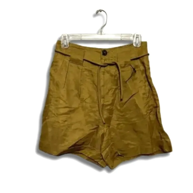 Scotch & Soda High Rise Short Belted Waist Side Pocket Linen Blend Brown XS NWOT - Image 2