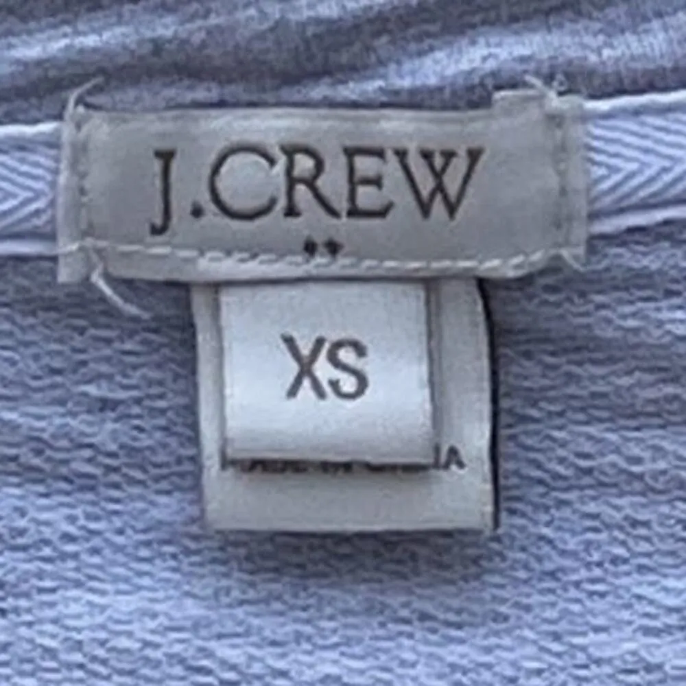 J.CREW Gray Long Sleeve Pullover Sweater Top Cream Pleated Edge ~ Womens Size XS - Image 5