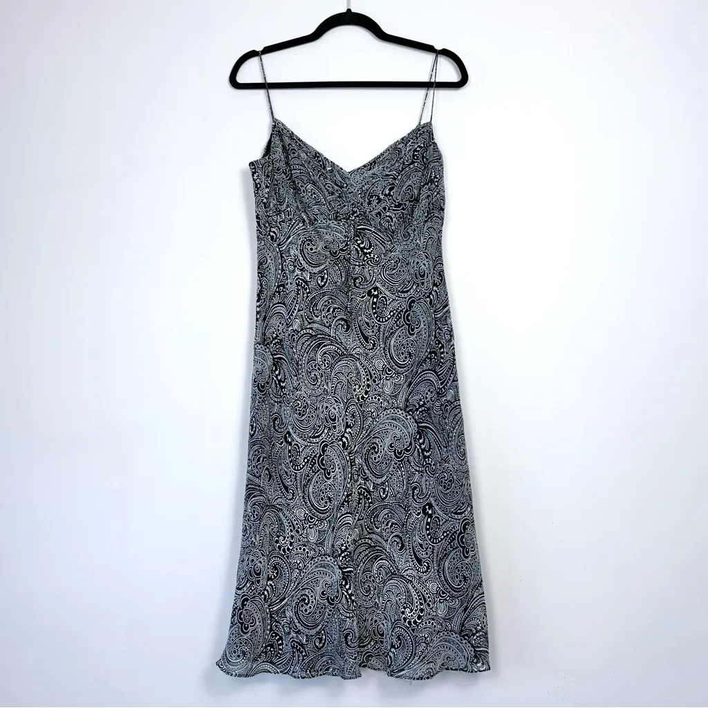 Ann Taylor Factory Paisley Print Silk Midi Slip Dress Size 10 - Image 2