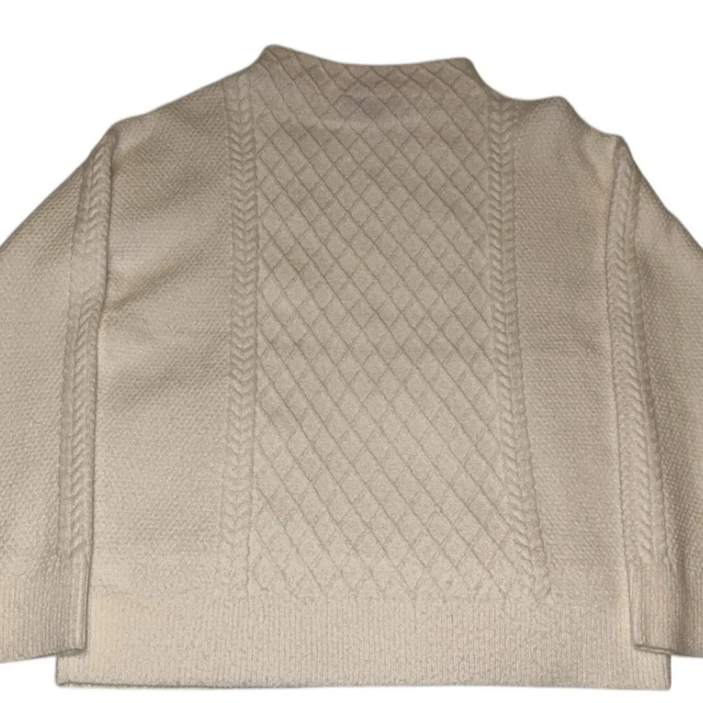 Ann Taylor Cream Turtleneck Sweater with Stud Accents - Image 3