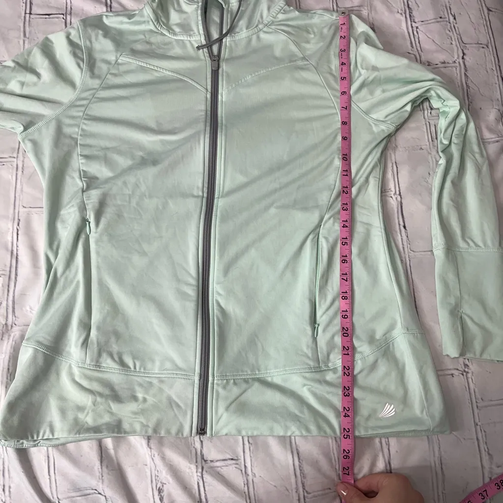 Free Country Mint Green Full Zip Hoodie Hooded Lightweight Jacket Women’s XL - Image 11