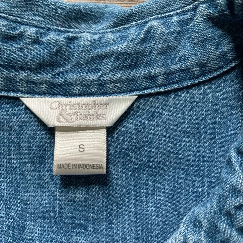 Vintage Christopher & Banks Denim USA Button Down S - Image 6