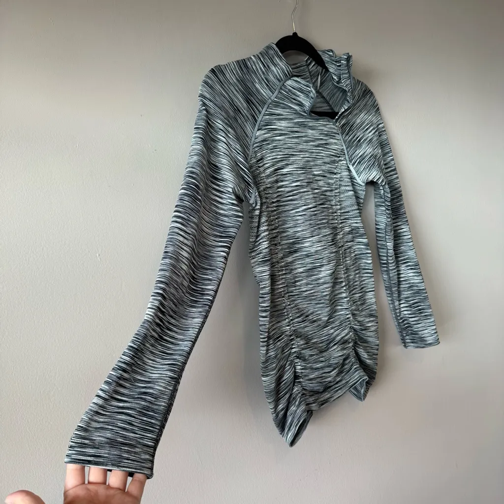 Athleta Women’s‎ Fastest Track Asymmetrical Half Zip Space Dye Cobblestone XS - Image 11