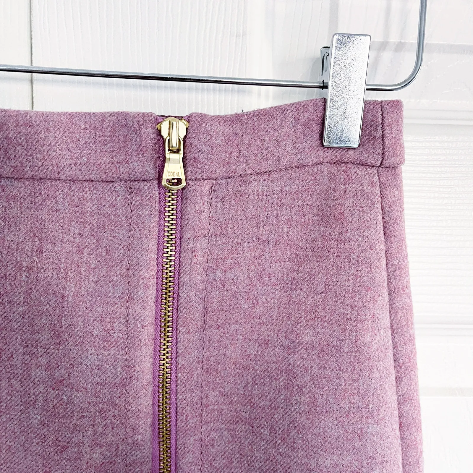 J.Crew Wool Zip Pencil Skirt in Orchid - Image 3