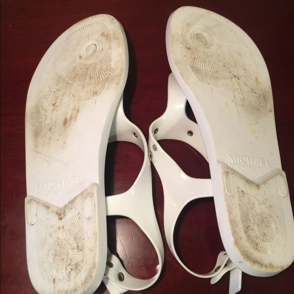 MICHAEL Michael Kors White and Black Snake Print Sandals - Image 4