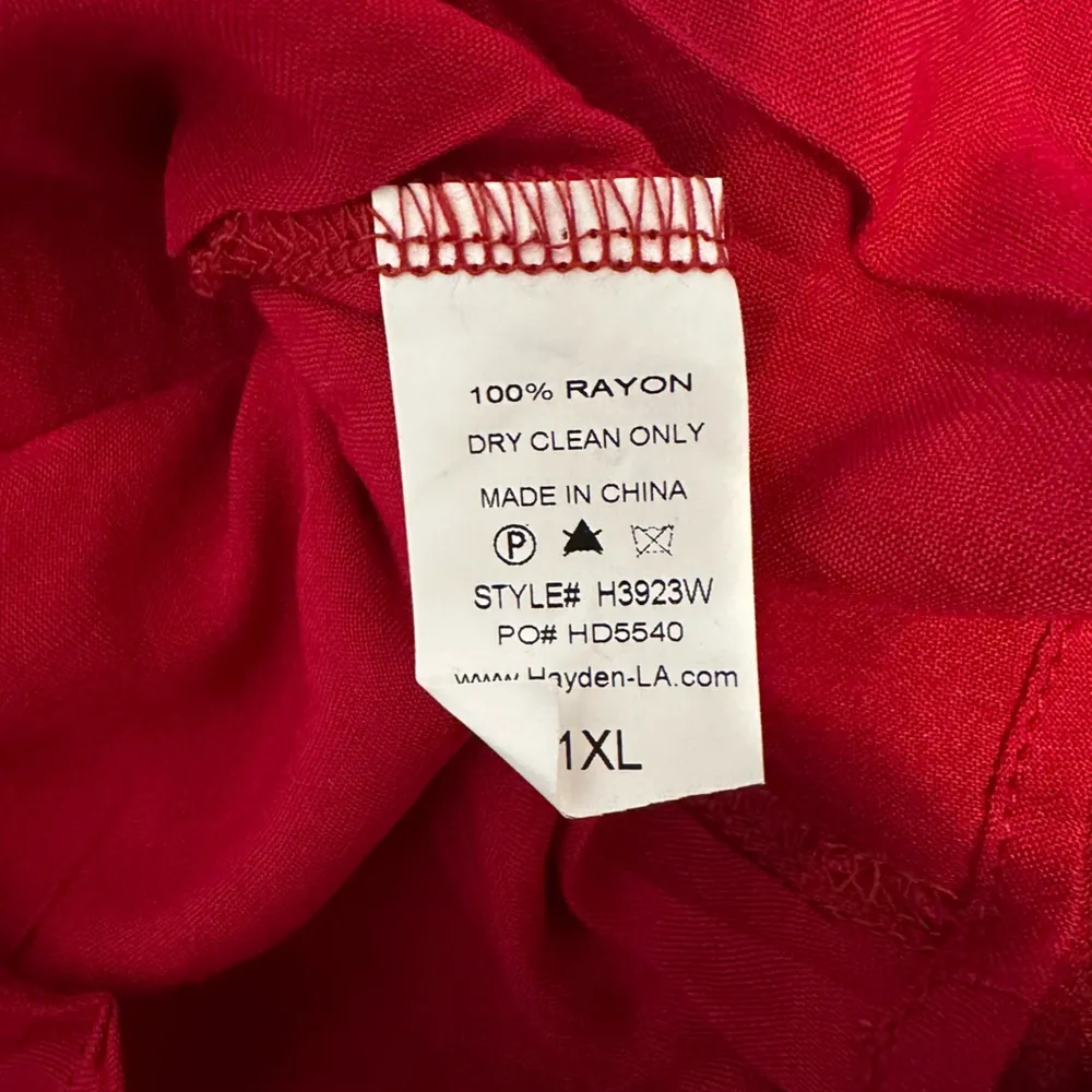 Hayden LA Ruby Crochet Trim Dress size 1X Boho Long Sleeves Ivory Floral Paisley - Image 10