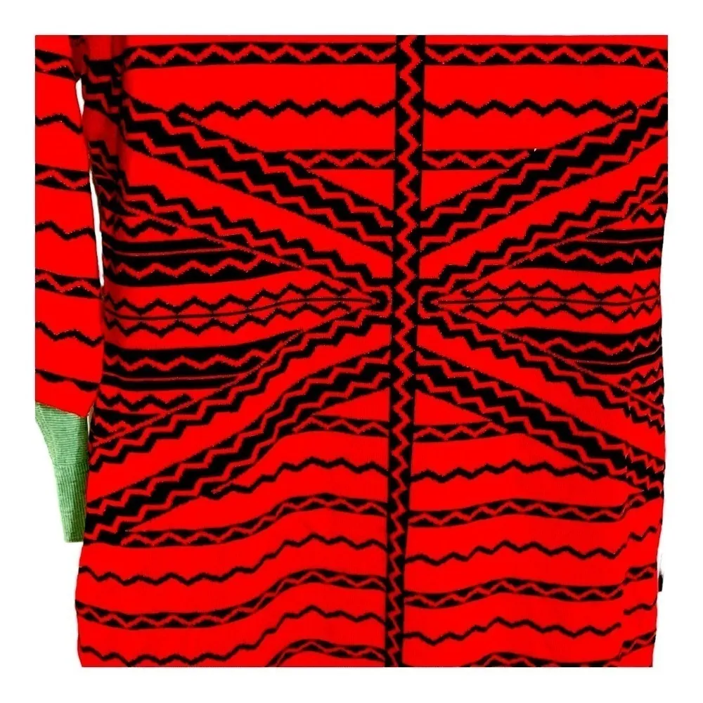Ashley Stewart Geometric Red and Black Print Sweater dress Sz 14/16 W - Image 9