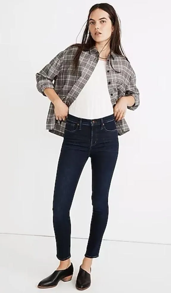 Madewell 9" Mid-Rise Skinny Jeans in Orland Dark Wash Denim MA938 Size 25 - Image 9