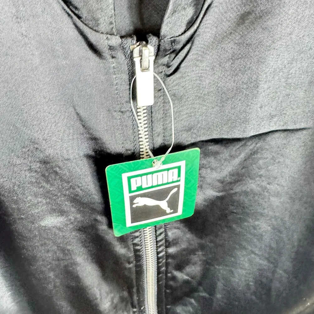 Puma  NWT Black Satin Lux T7 Full Zip Elastic Lightweight Jacket Pockets Size S - Image 8