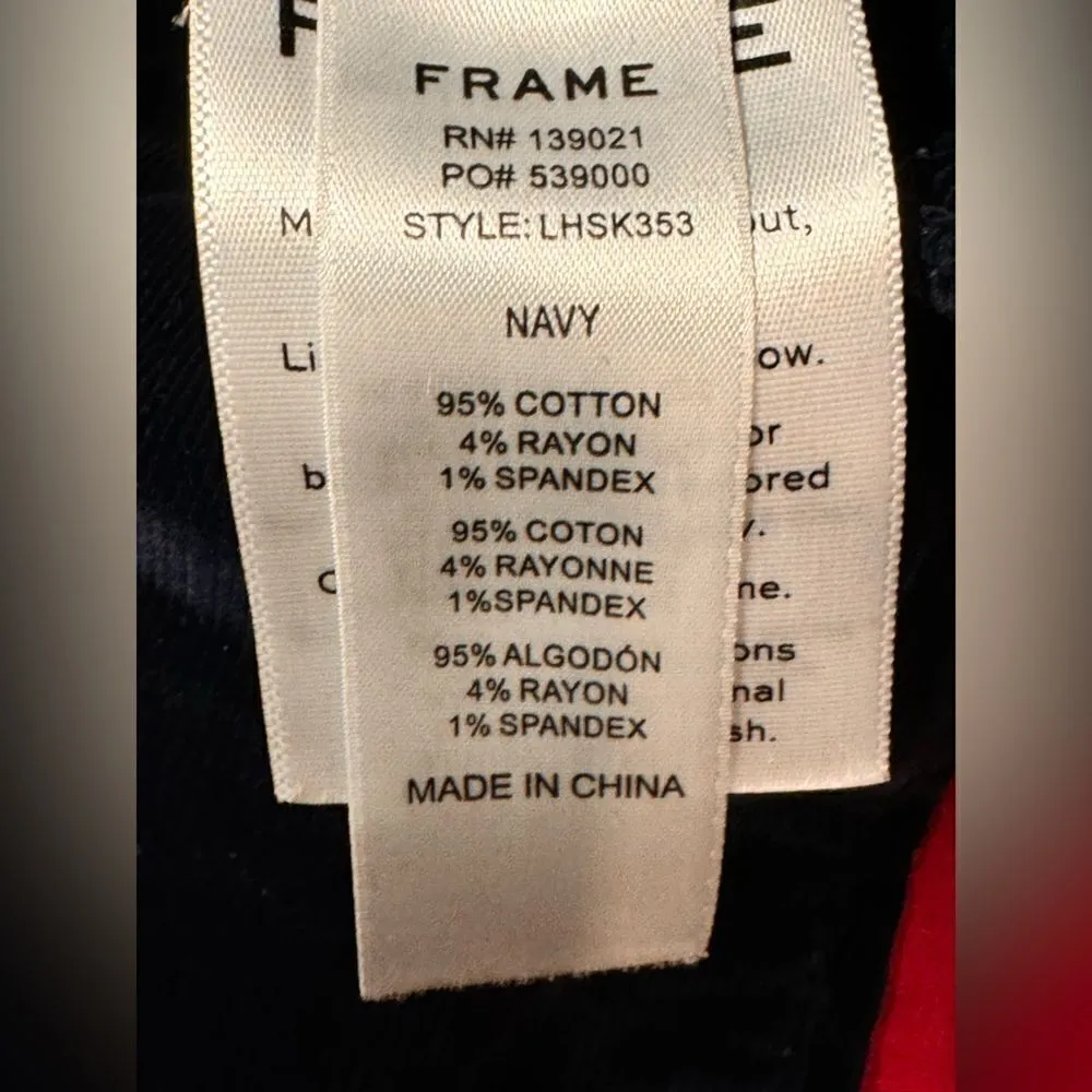 Frame Denim Skinny Stretch Velvet cords  Size 24 Navy Blue - Image 5
