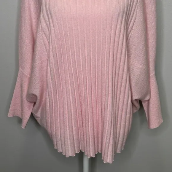 J. McLaughlin Doyle‎ Cashmere Sweater Medium Pink Ribbed Knit Pullover Soft Cozy - Image 5