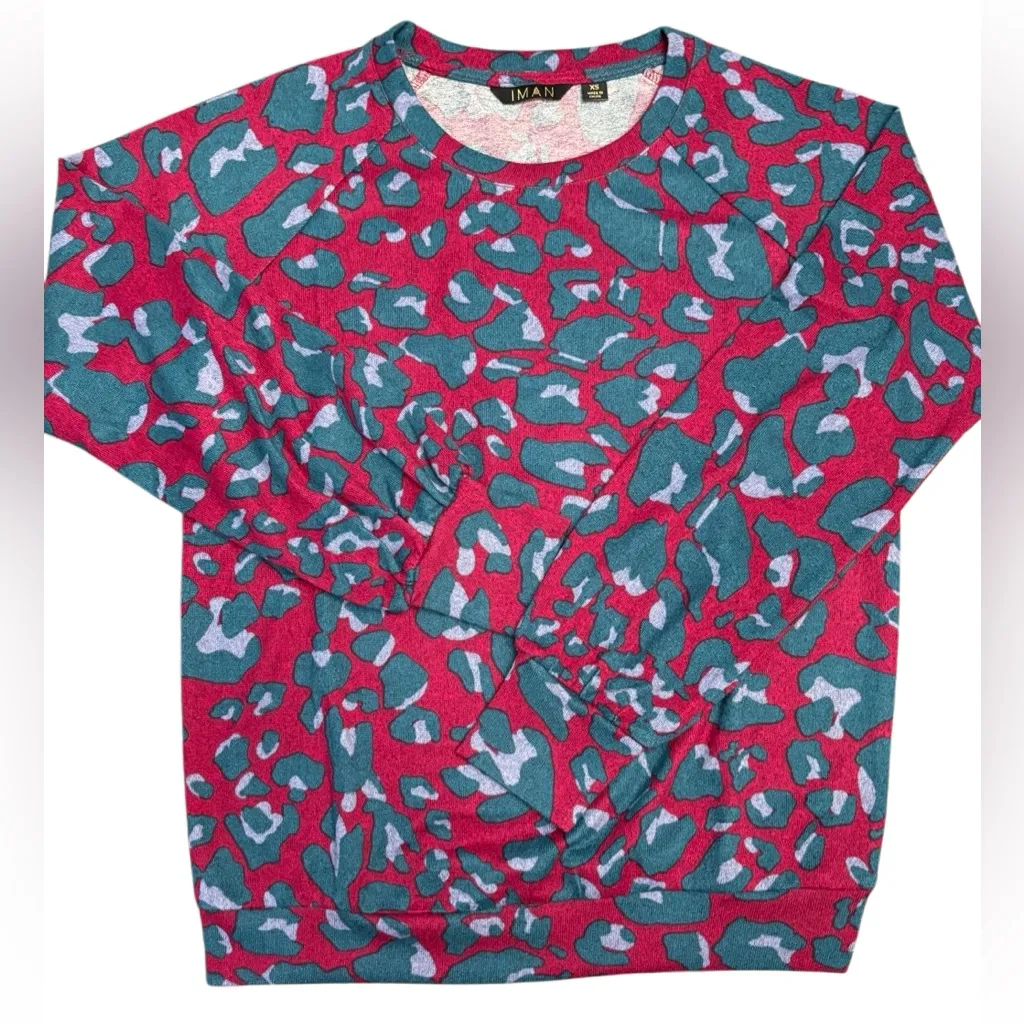 Iman NWOT Global Chic Animal Print Sweater XS Long Sleeve - Image 5