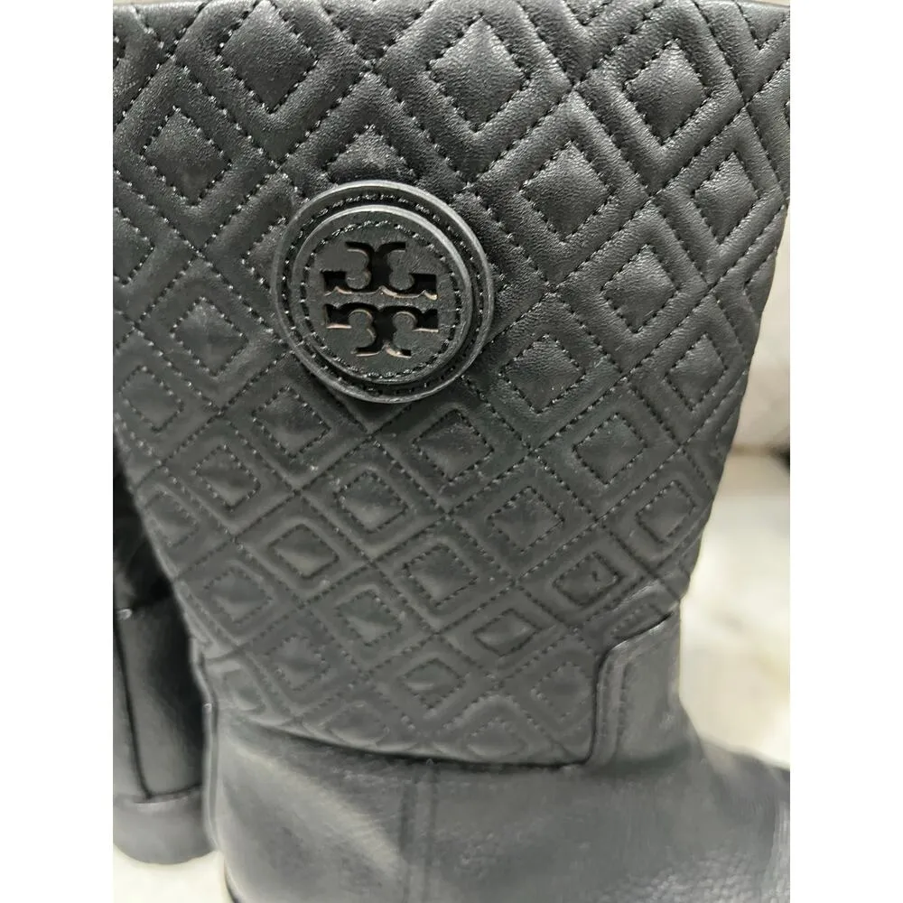 Tory Burch Marion Quilted Short Boots Black Leather Women’s Size 9M - Image 8