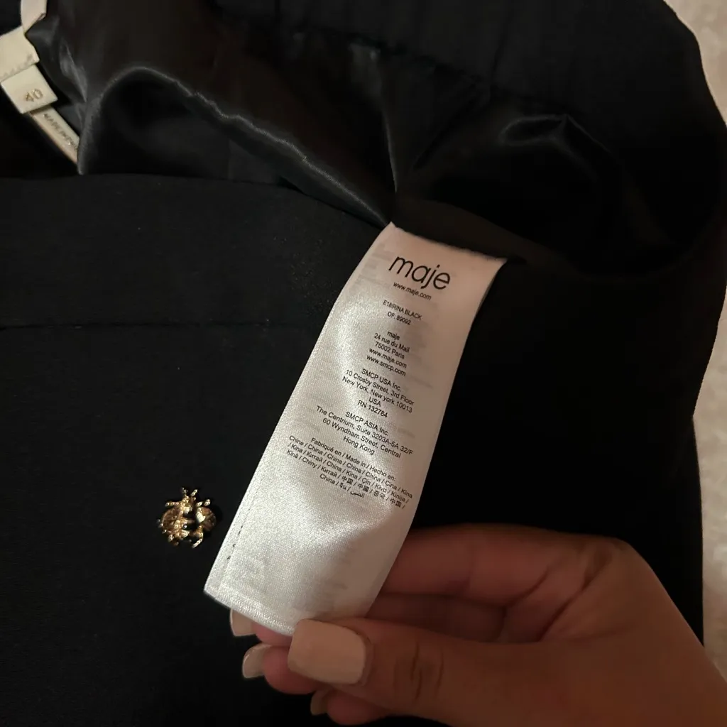 $345 Maje Irina Bee-embellished Crepe Skirt‎ Size 40 - Image 4