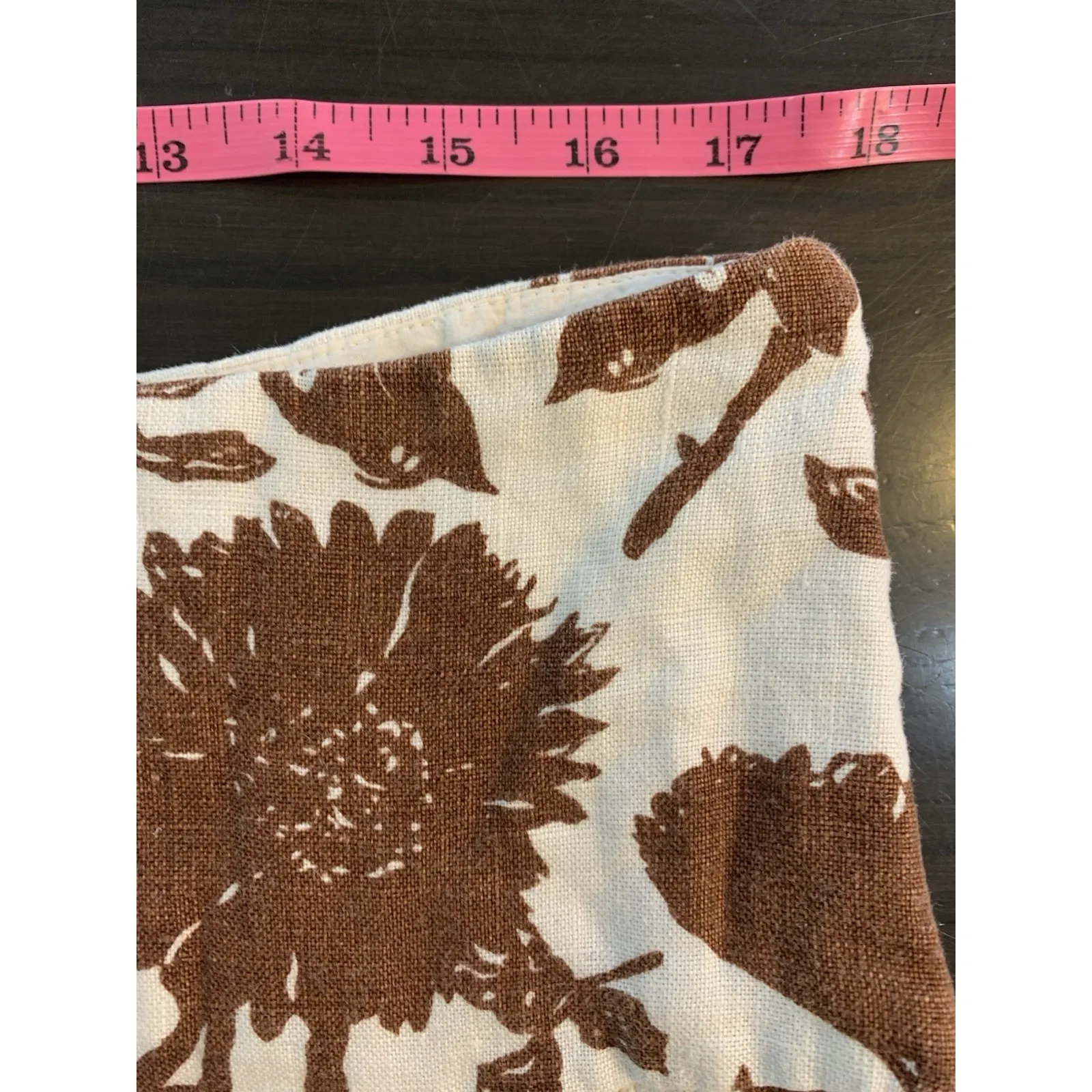 Vtg Gap‎ Linen Skirt Womens 12 Brown Ruffle Coastal Floral Preppy Office Midi - Image 7