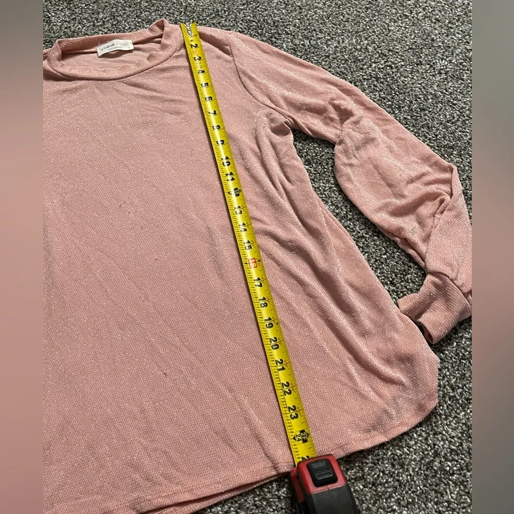 Perfect peach sparkly long sleeve business casual shirt S Pink - Image 6